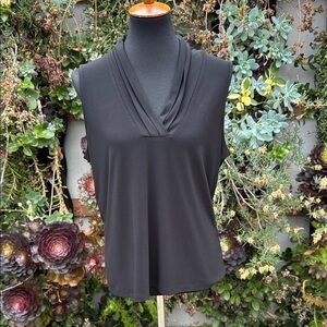 Anne Klein Black Sleeveless Cowl Neck Tank Top